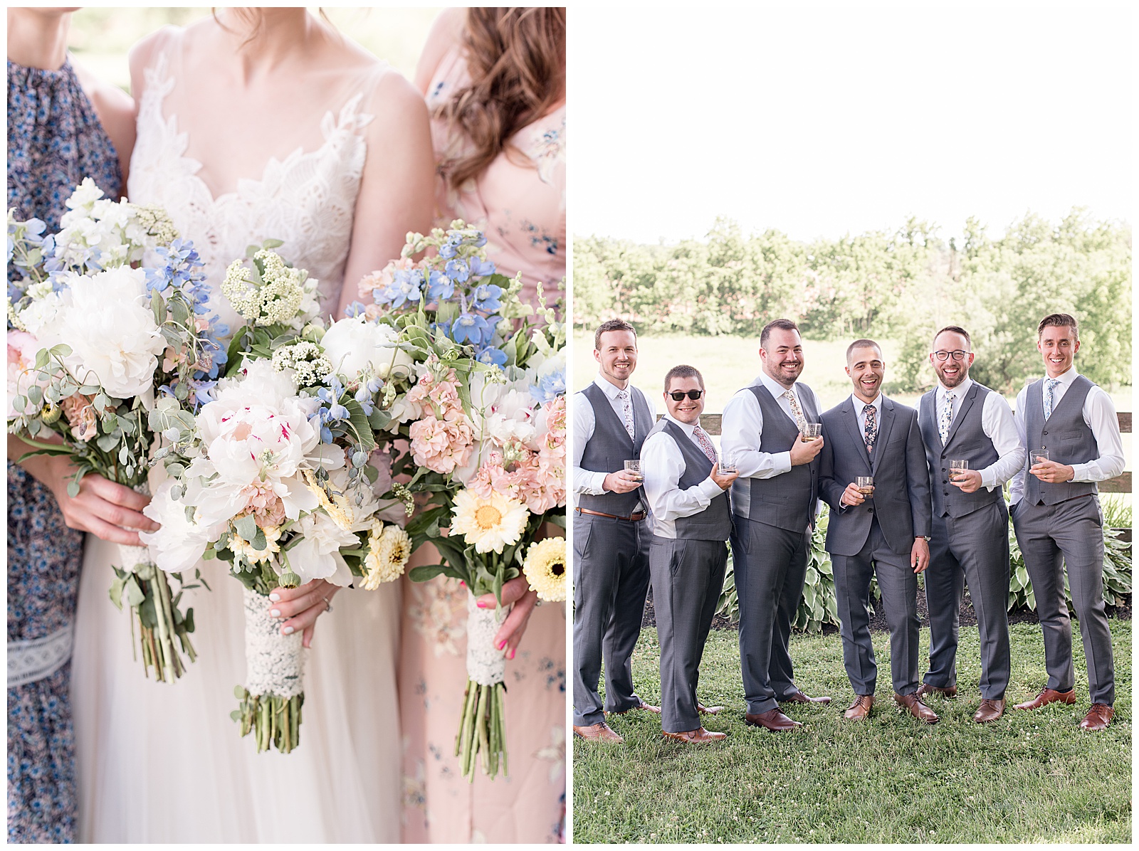 bridal bouquests and groomsmen