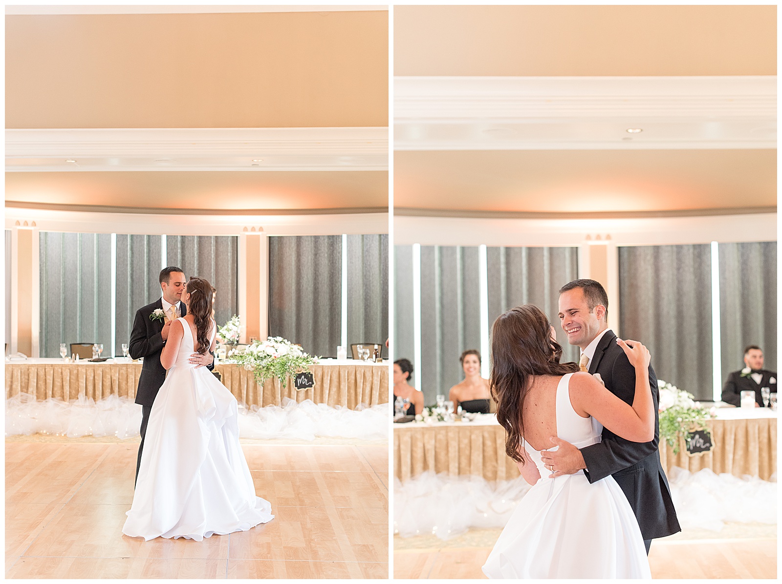 bride and groom sharing first dance