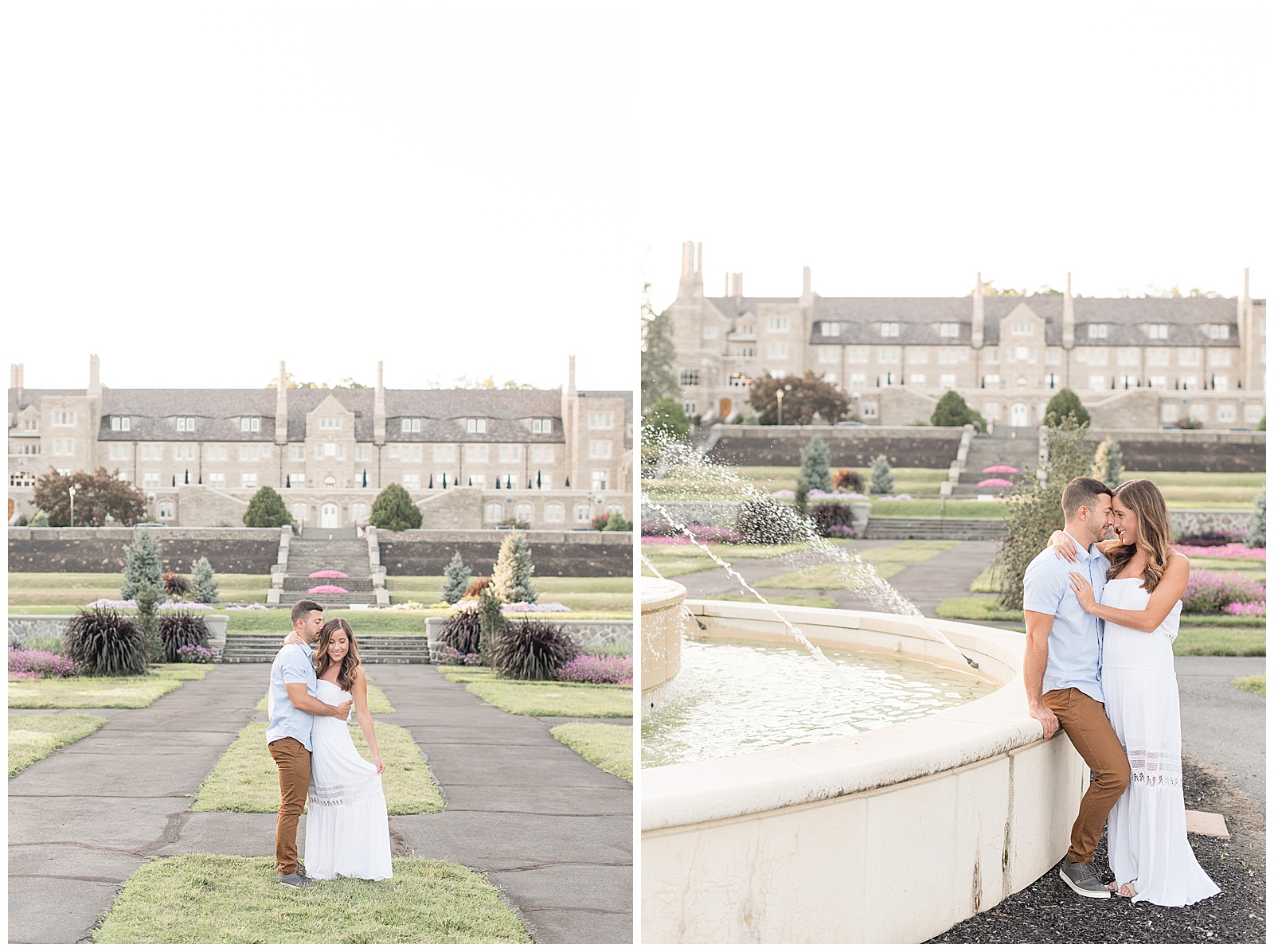 couples engagement session at the gardens at Masonic Village in Elizabethtown