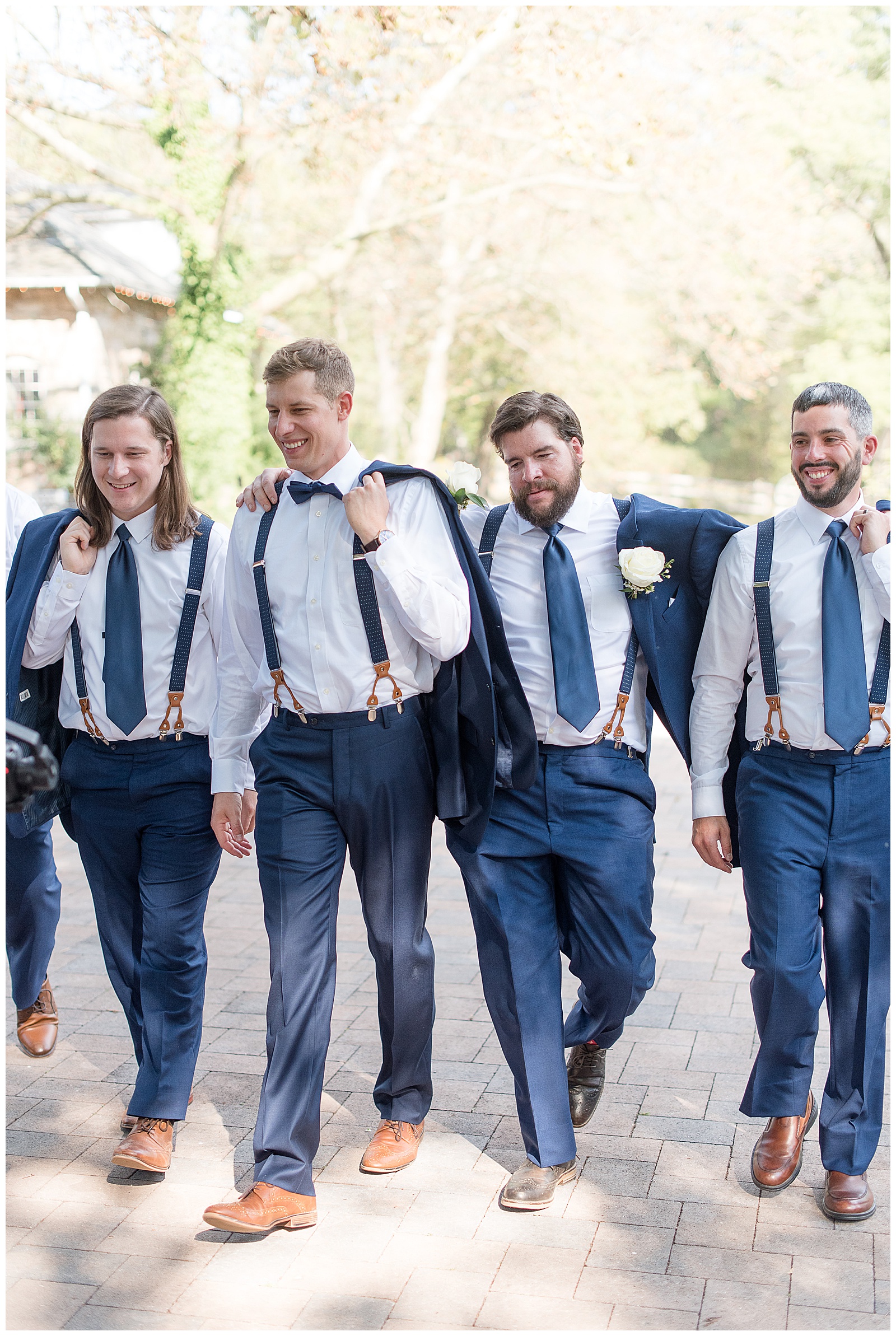 groomsmen walking together