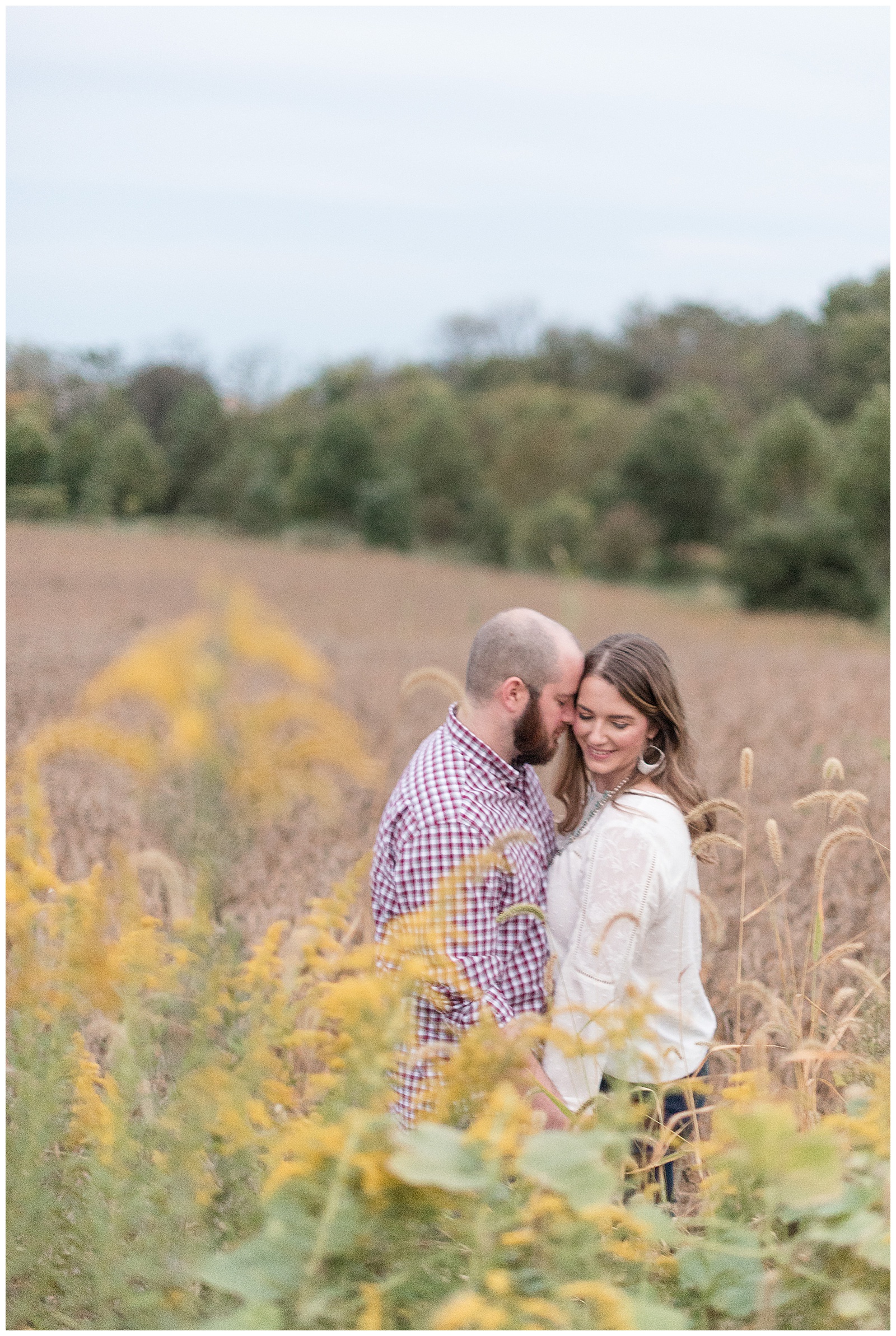 couple in soy bean field in Lancaster County