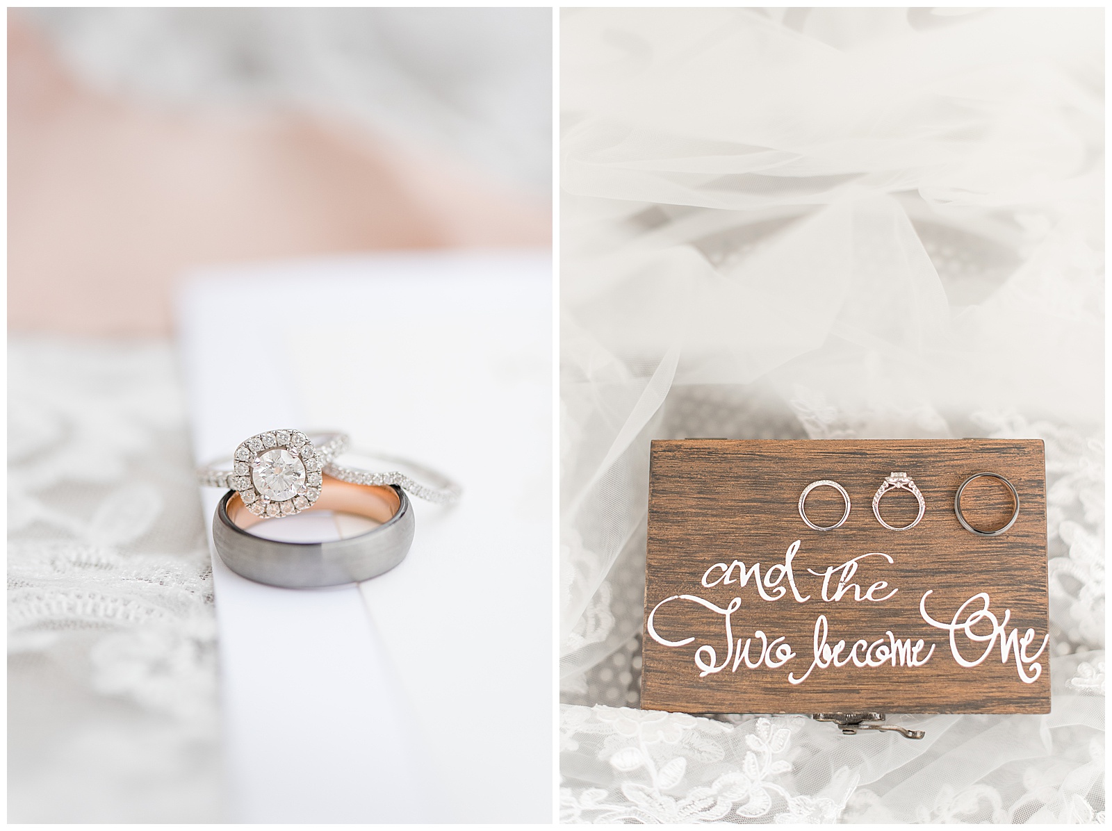 wedding rings and custom box