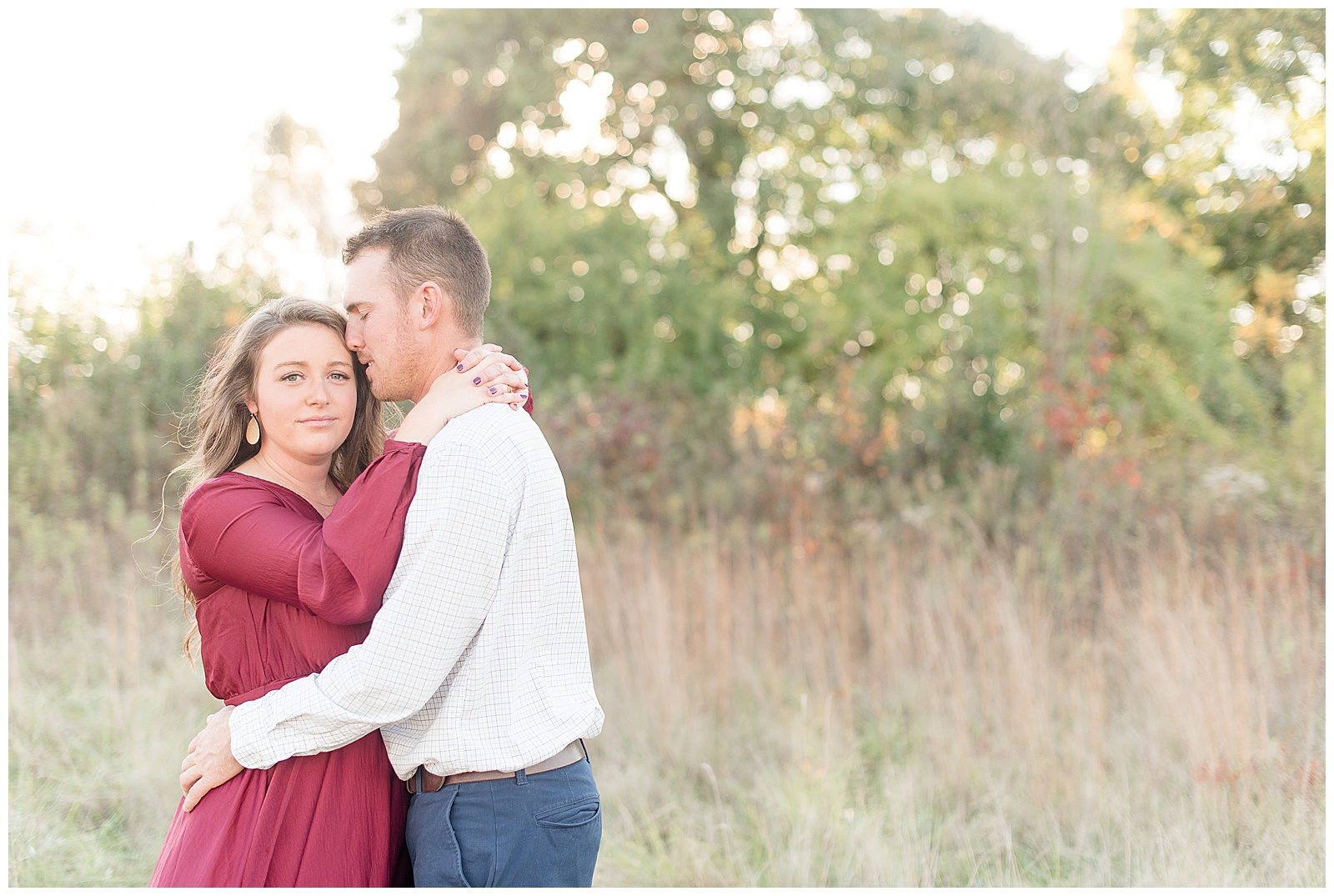 engagement session at Overlook Park in a field of grasses