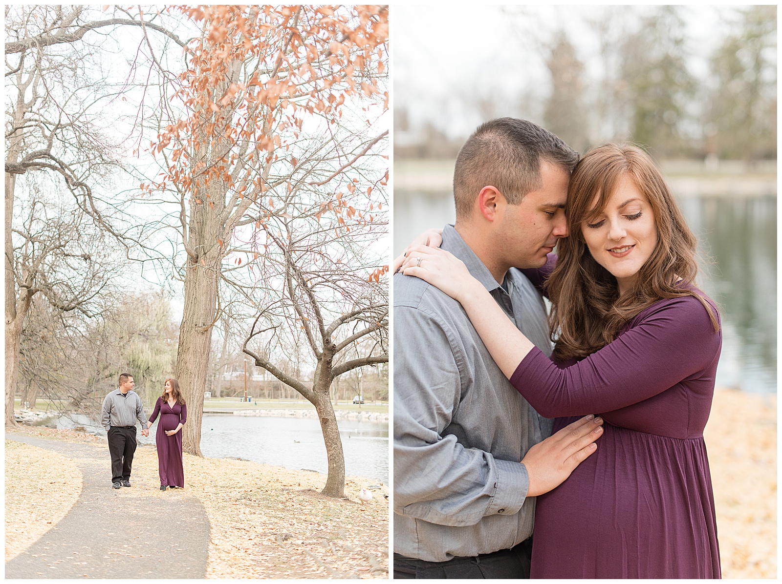 maternity session at Longs park. Guy has hand resting on belly