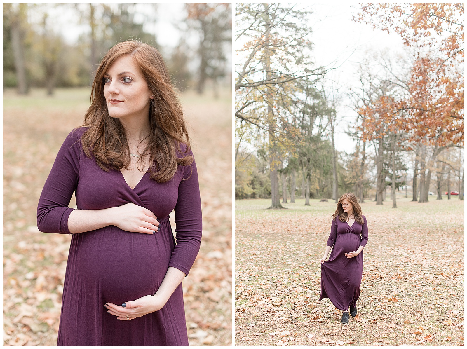 maternity session and woman walking holding dress and under belly