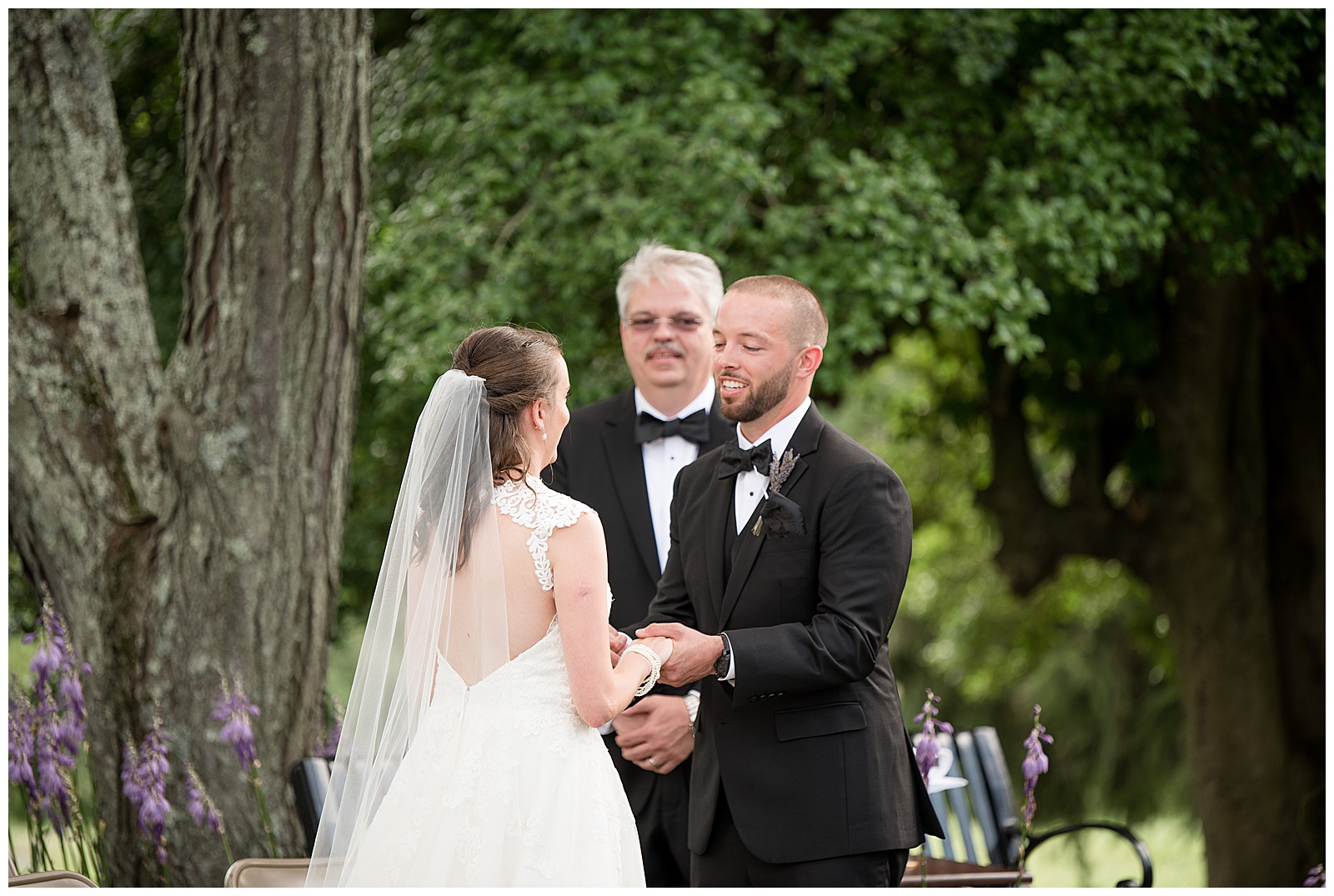 couple exchanging vows at intimate wedding ceremony
