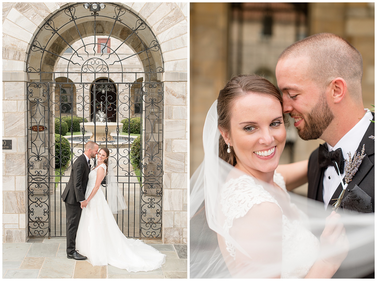 Bride and Groom Portraits at the Shrine of Saint ANthony