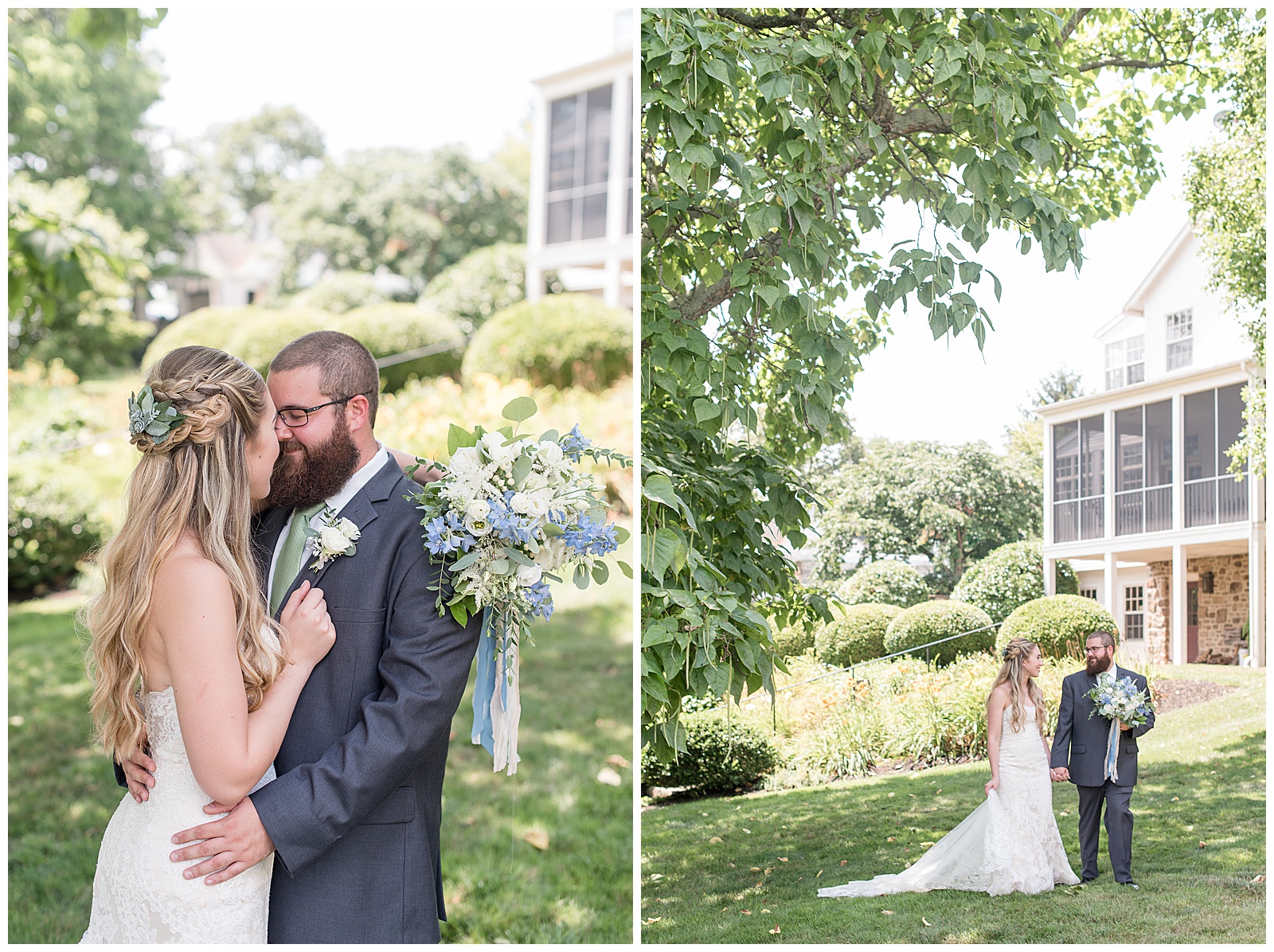 bride and groom portraits at the Lakeview Farms