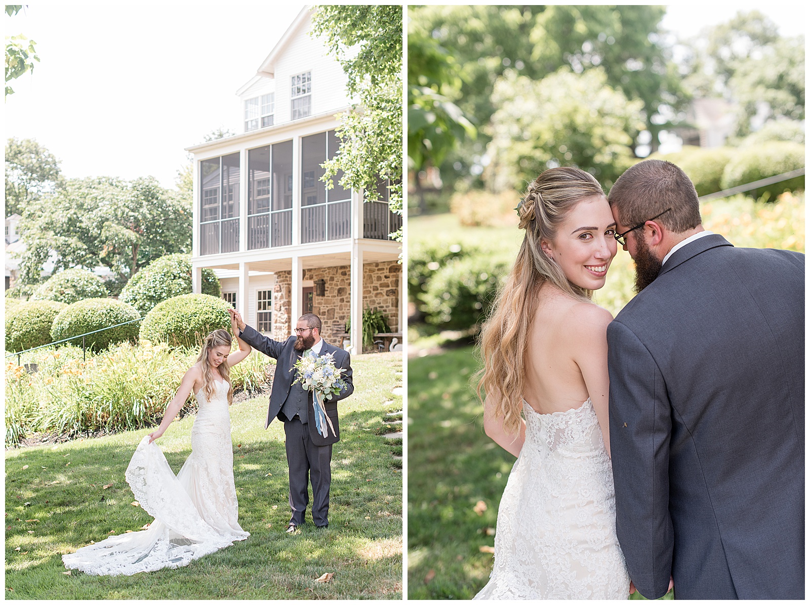 bride and groom portraits at the Lakeview Farms