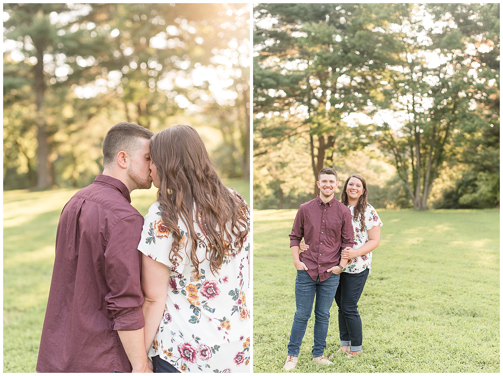 couple at Lancaster County Park for their engagement session