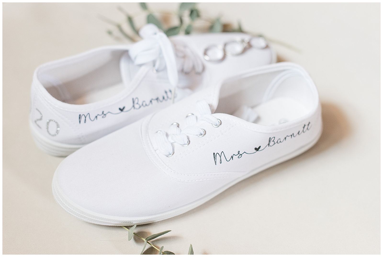 white keds sneakers for bride signed with their names in lancaster pennsylvania