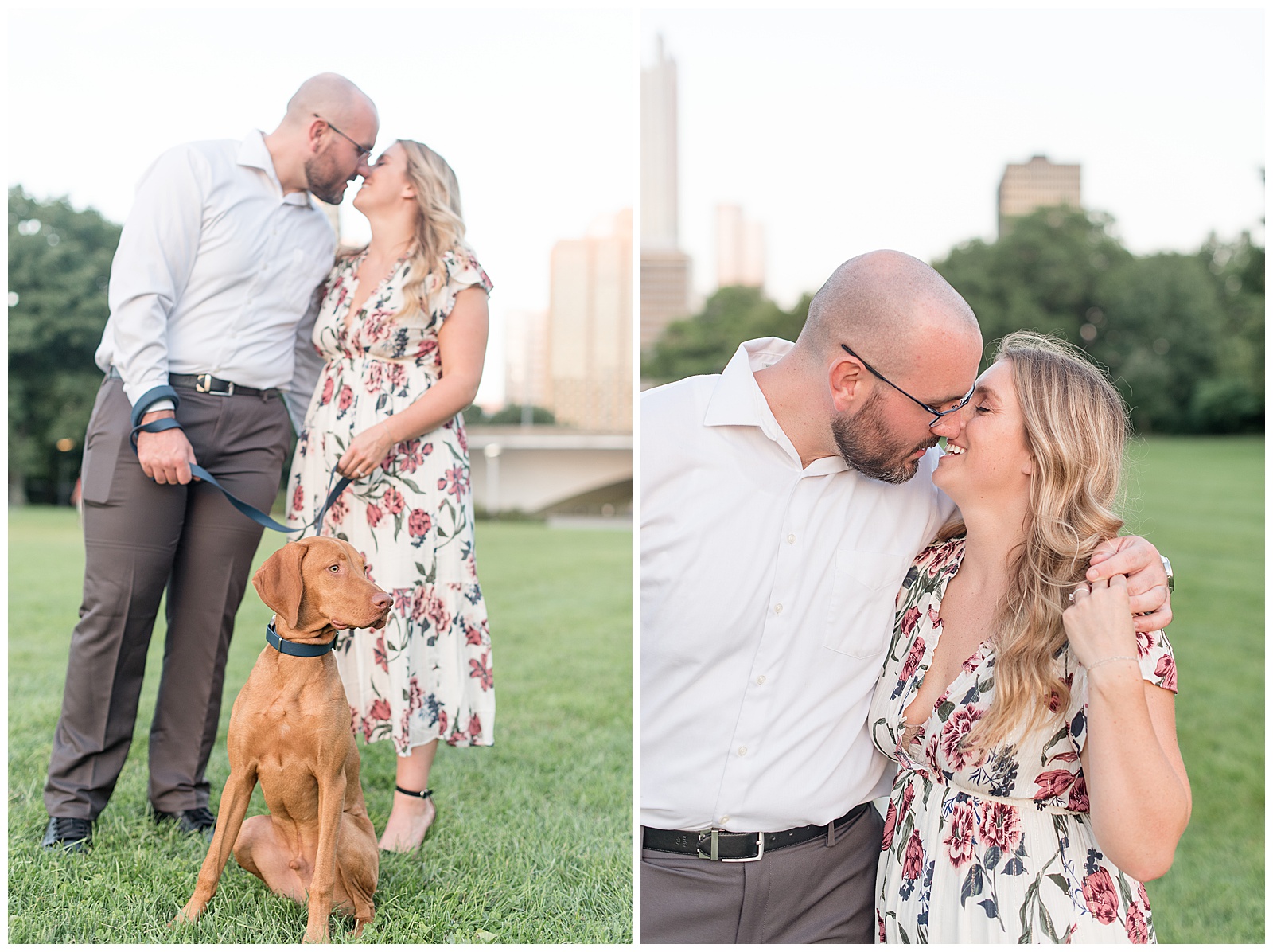 Pittsburgh engagement session with puppy