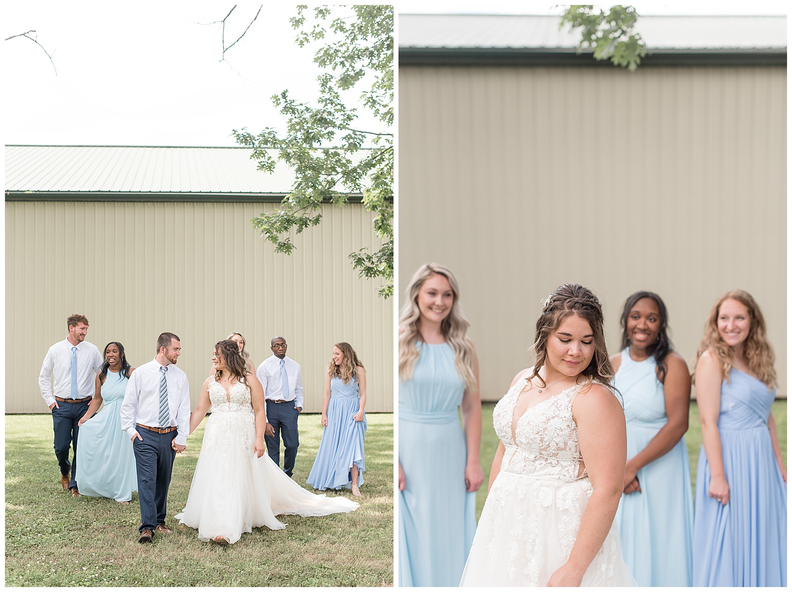 full bridal party for wedding at Silk Mill on Main