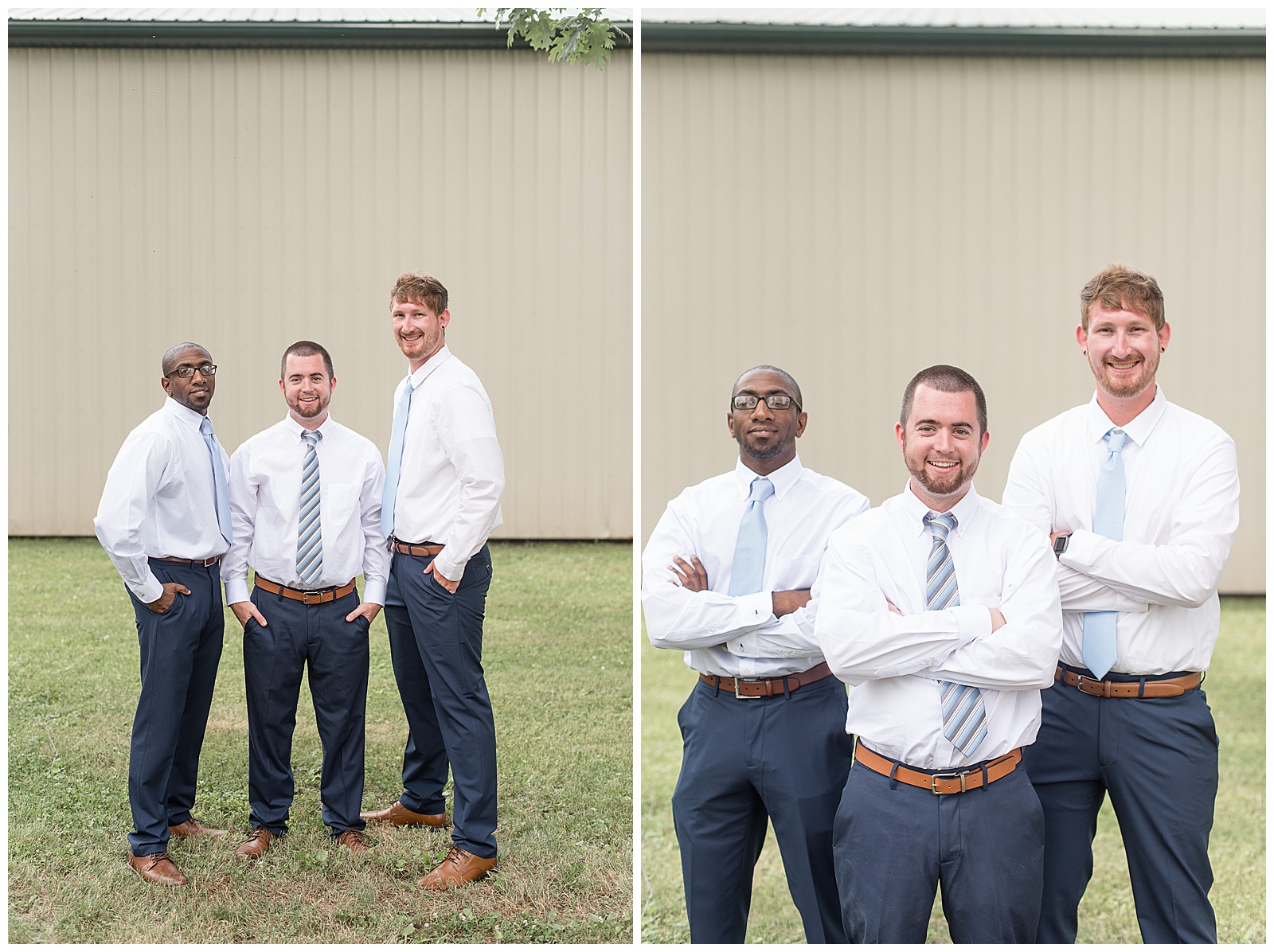 groomsmen with blue ties