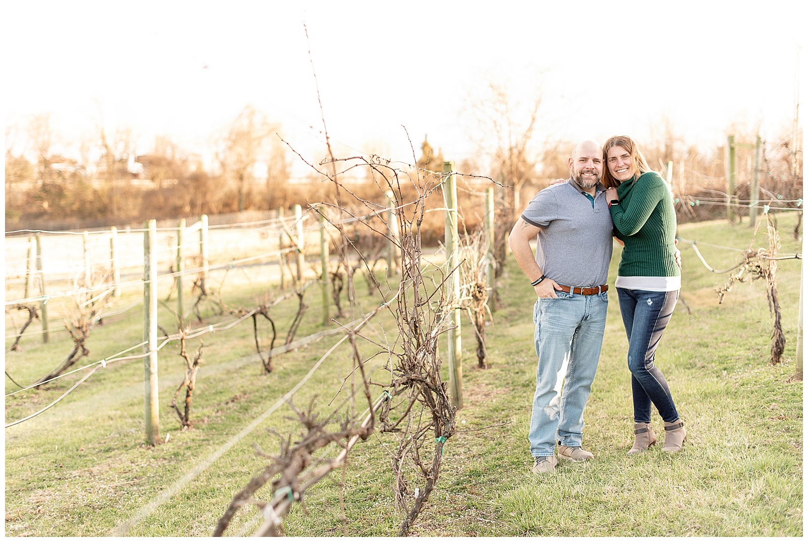 engagement session at a vineyard