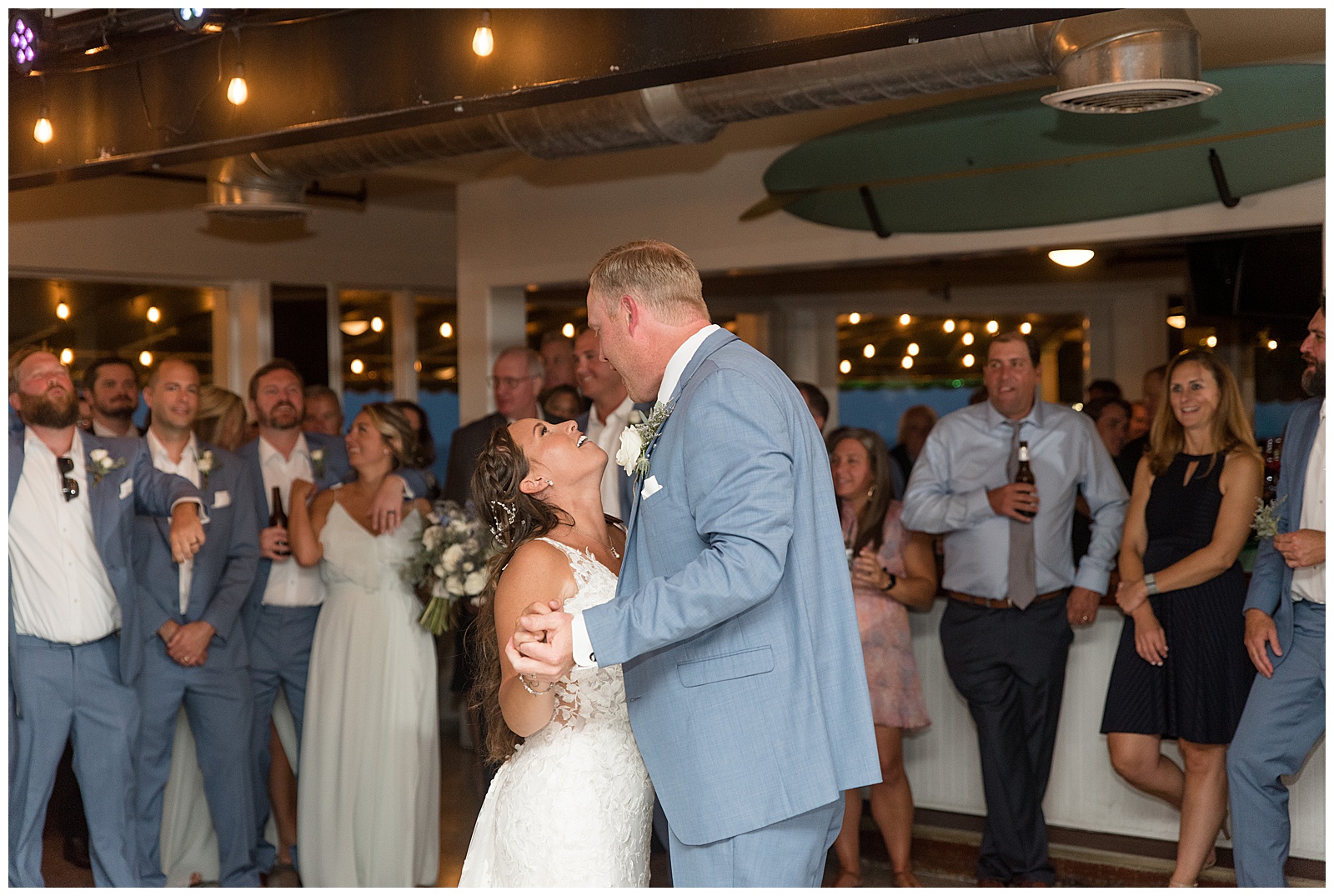 couple sharing their first dance at indoor reception at The Columns in New Jersey