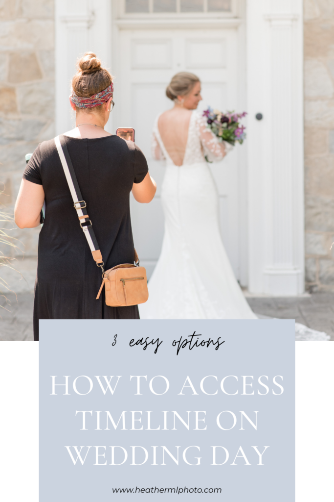 3 easy options on how to access timeline on wedding day