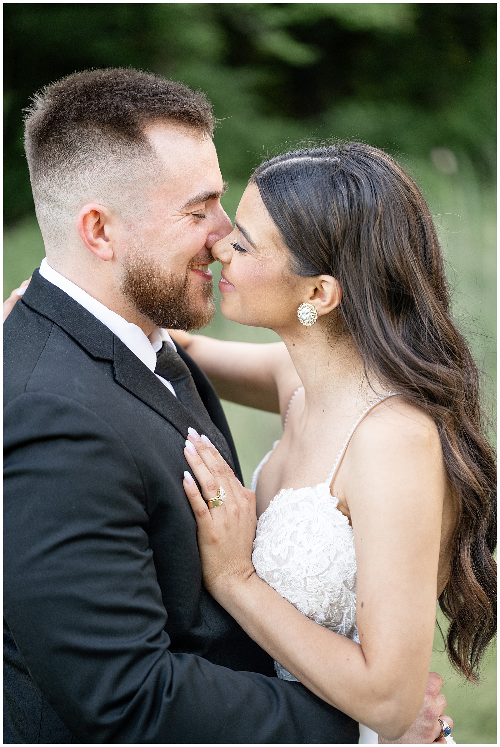 married couple almost kissing at domaine pterion in lehigh county pennsylvania