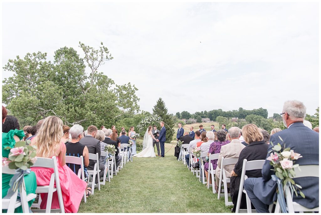 French Creek Golf Club wedding ceremony overlooking golf course