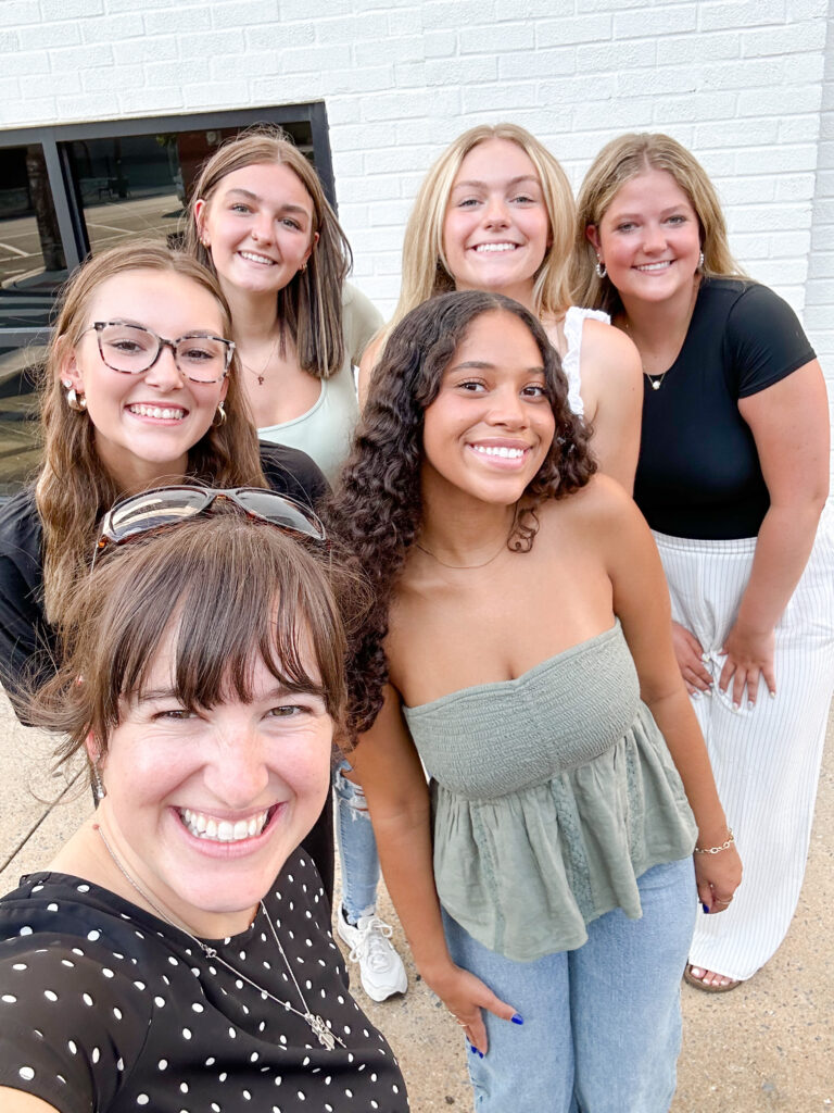 heather and senior spokesmodels taking a selfie in lancaster city on summer evening