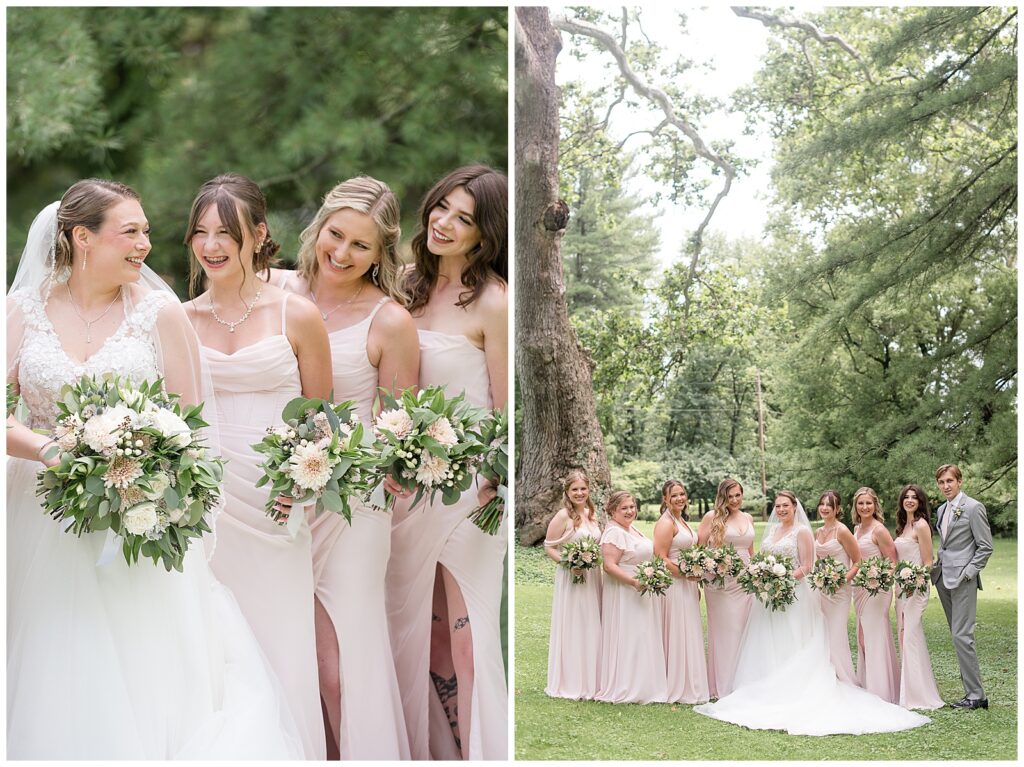 bridesmaid portraits for summer riverdale manor wedding