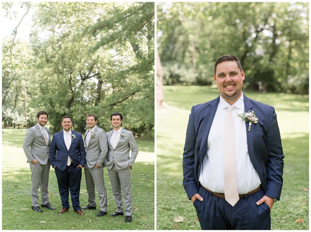 groomsmen portraits for summer riverdale manor wedding