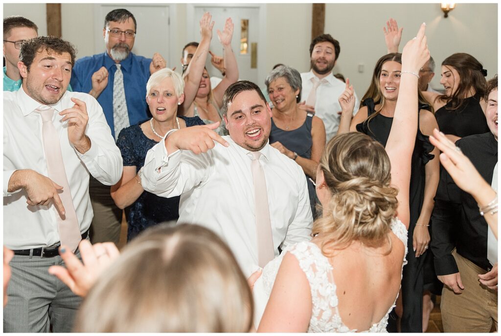 wedding reception dancing at summer Riverdale Manor wedding