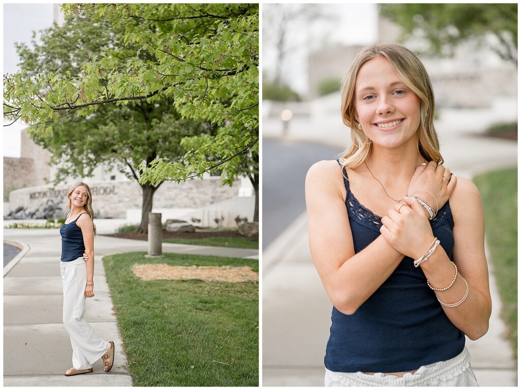 senior session at founders hall at Milton Hershey