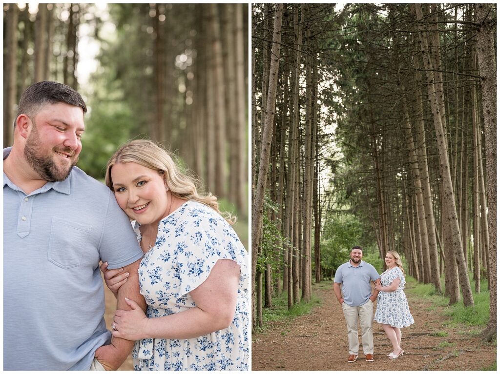 spring Overlook Park engagement session in the pine tree grove